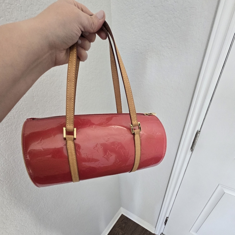 Louis Vuitton Red Vernis papillon‎ bedford bag